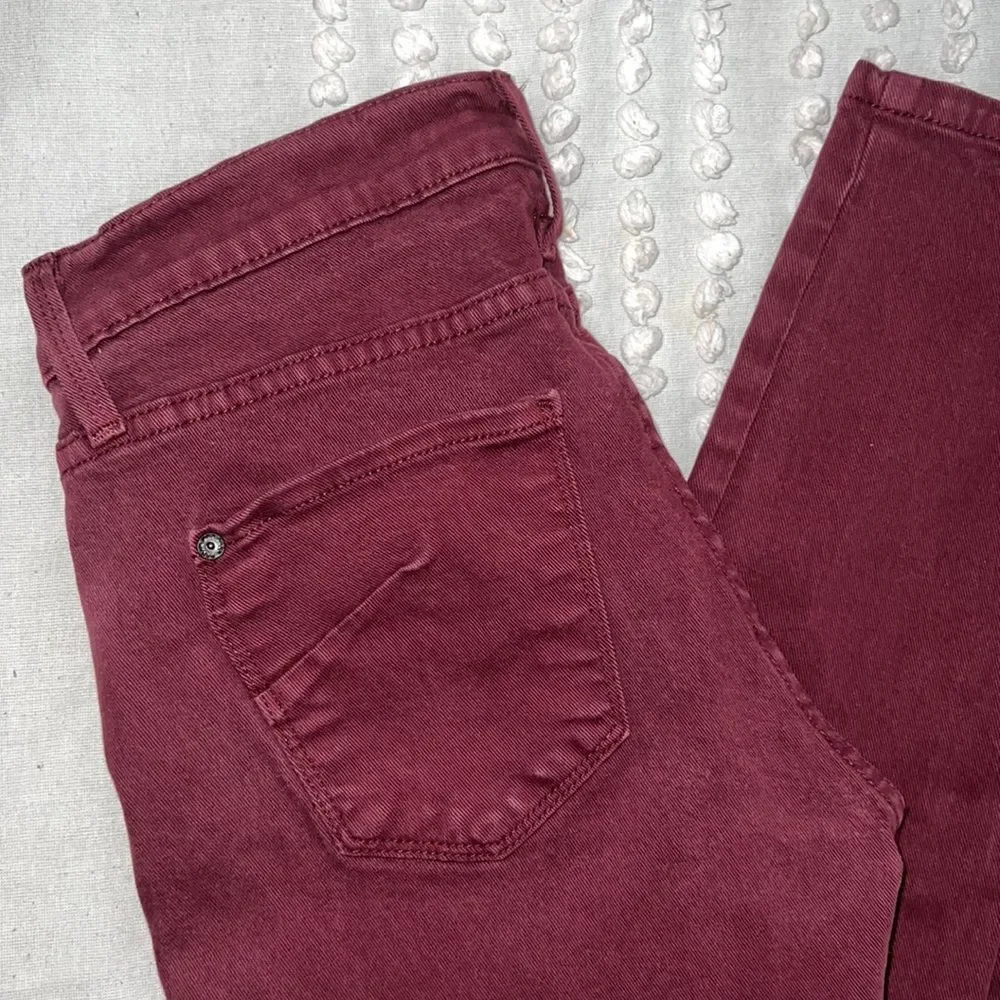 Deep Red/Purple Aged Denim Jeans